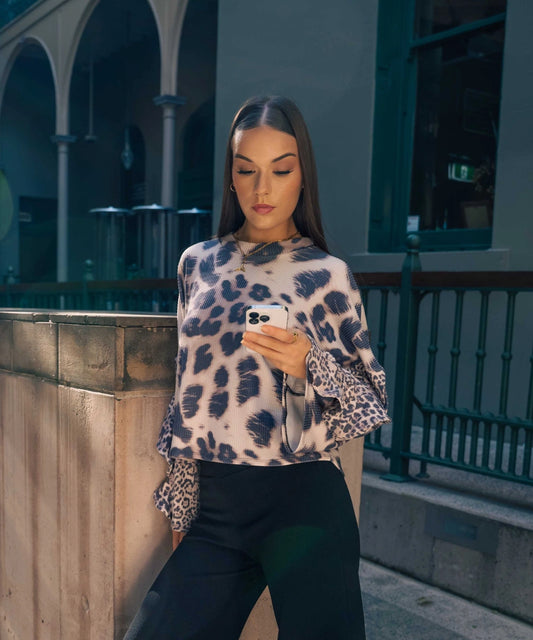 Sweater Freya Leopardo Combinado