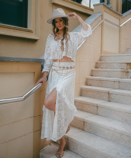 Falda Emily encaje blanca