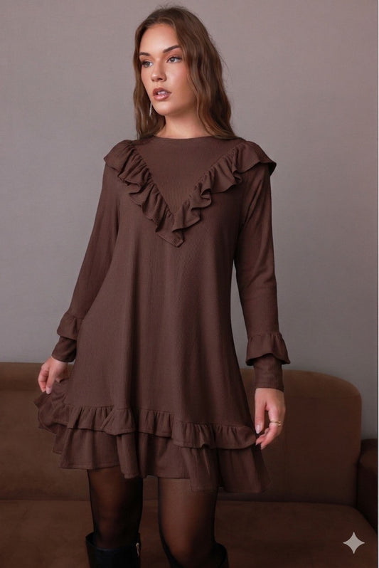 Vestido Matilda café