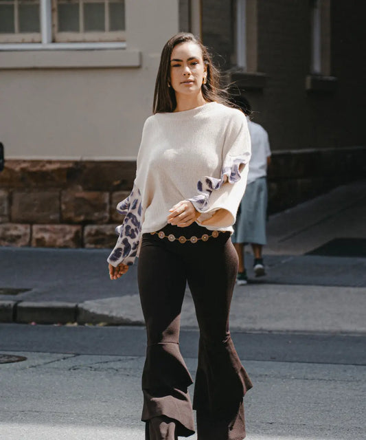 Sweater Freya beige leopardo