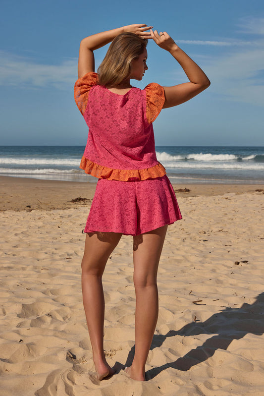 Falda Short Candela fucsia