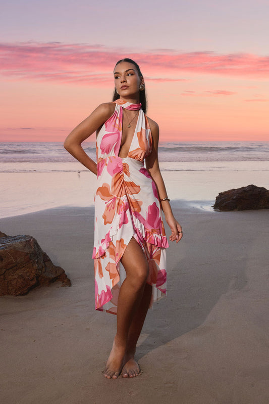 Vestido Amalia blanco flores