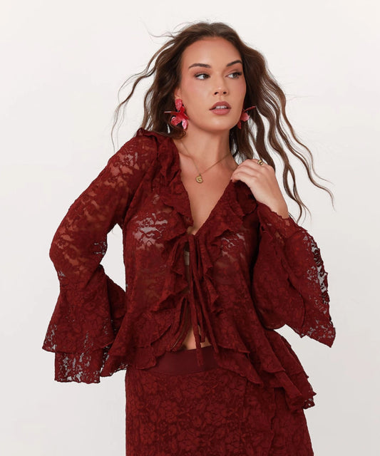 Blusa Florencia burdeo