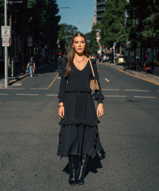 Vestido Violeta Negro