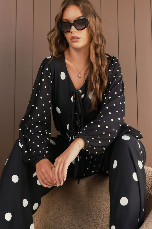 Sweater Olivia negro lunares