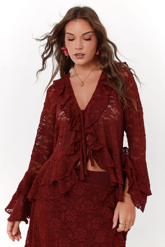 Blusa Florencia burdeo