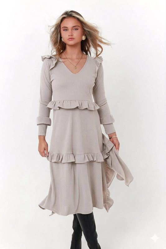 Vestido Violeta Beige