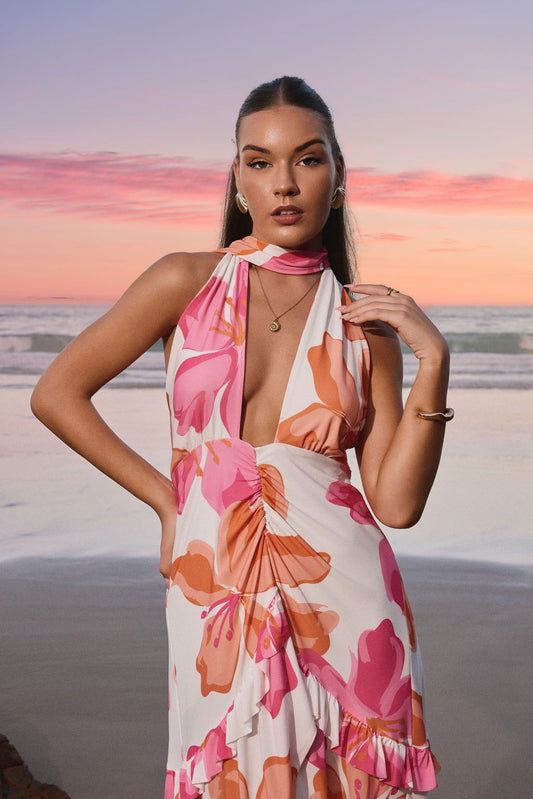 Vestido Amalia blanco flores